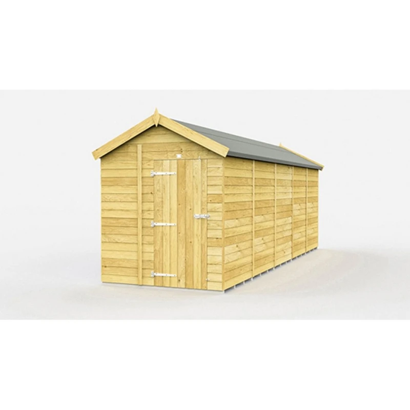 Image of Buttercup Farm 6 x 19 Feet Apex Shed - Single Door W/O Window - L560 x W175 x H217cm in Brown Brown Unisex
