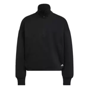 Image of adidas Future Icons Badge of Sport Quarter-Zip Sweatshirt - Black