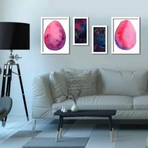 Image of 4P3040BCT013 Multicolor Decorative Framed MDF Painting (4 Pieces)