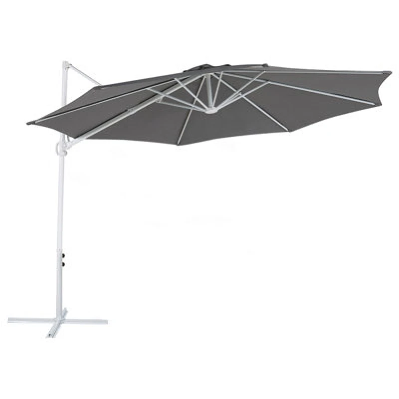 Image of Beliani Cantilever Parasol 295cm Savona Ii Dark Grey