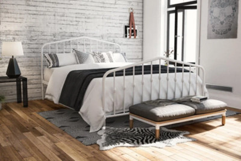 Image of Ng Novogratz Bushwick Metal Bed White King, White 4044139NUK