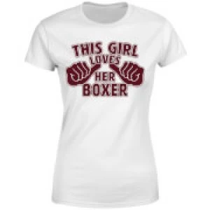 Image of This Girl Loves Her Boxer Womens T-Shirt - White - 5XL
