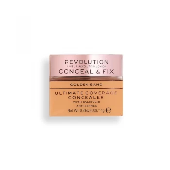 Image of Makeup Revolution Conceal & Fix Ultimate Coverage Concealer Golden Sand