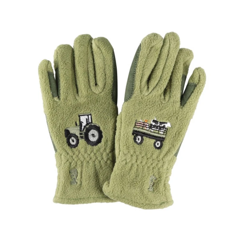 Image of Little Knight Farm Collection Riding Gloves in Dark Olive Size: Medium Dark Olive Unisex M