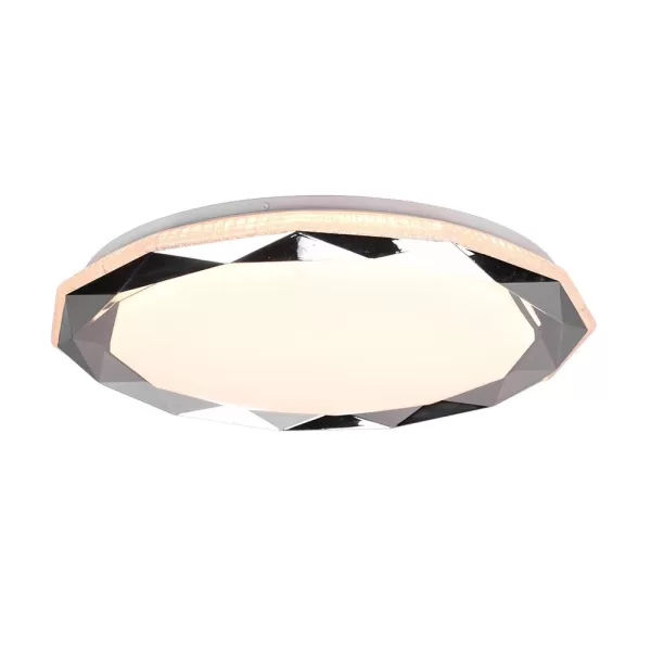 Image of Ando Modern RGBW LED Semi Flush Light Chrome 2700-6000K Remote control