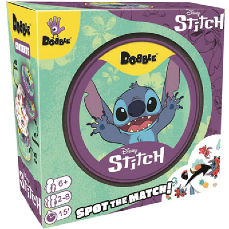 Image of Asmodee Dobble Disney Lilo and Stitch Family Card Game Ages 6+ 2-8 Players 15 Minutes Playing Time Lilo & Stitch
