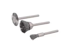 Image of Silverline 580466 Rotary Tool Steel Wire Brush Set 3pce 5/15/20mm