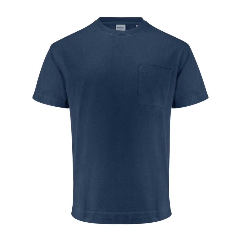 Image of James Harvest Mens Devons Pocket T-Shirt in Navy Size: XS Navy Male XS