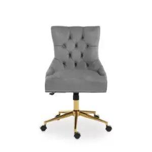 Image of Premier Housewares Anita Velvet Home Office Chair, Grey