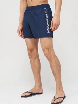 Image of Emporio Armani EA7 Silver Logo Swim Shorts Navy Size M Men