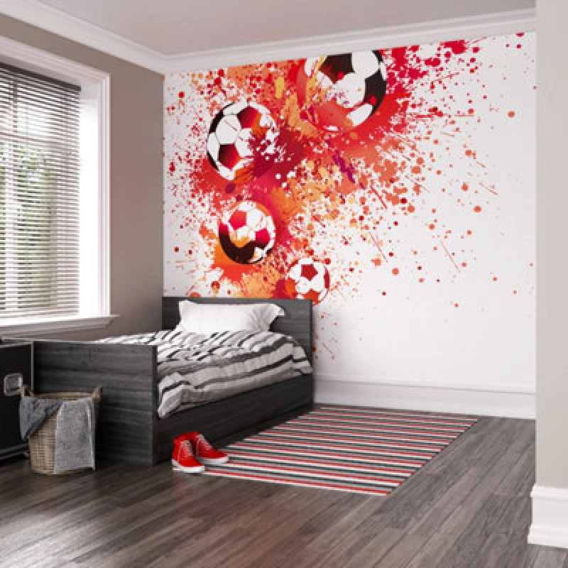 Image of Origin Murals Football Splash Red Matt Smooth Paste The Wall Mural 350Cm Wide X 280Cm High