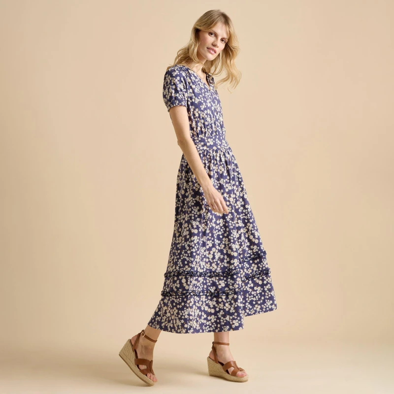 Image of Brakeburn Floating Daisy Maxi Dress Navy female 18