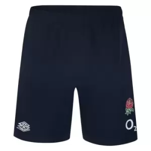 Image of Umbro England Rugby Knit Shorts 2023 2024 Adults - Blue