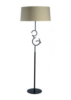 Image of Floor Lamp 4 Light E27 with Taupe Shade Brown Oxide
