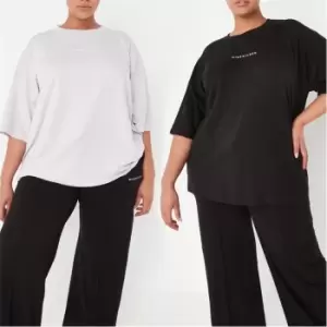 Image of Missguided Plus Size Missguided Short Sleeve T Shirt 2 Pack - Black