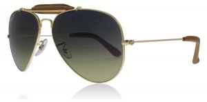 Image of Ray-Ban RB3422Q Sunglasses Shiny Gold 001/M9 Polariserade 58mm