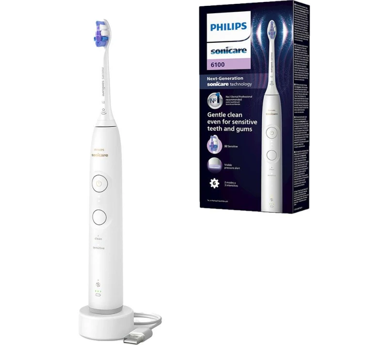 Image of PHILIPS Sonicare Series 6100 HX7400/01 Electric Toothbrush - White 8720689021715