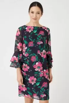 Image of Navy Floral Shift Dress