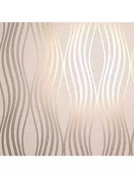 Image of Fine Decor Quartz Wave Wallpaper In Blush