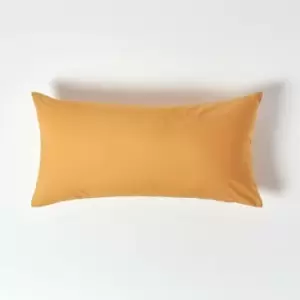 Image of Mustard Yellow Continental Pillowcase Egyptian Cotton 200 Thread Count, 40 x 80cm - Mustard - Mustard - Homescapes