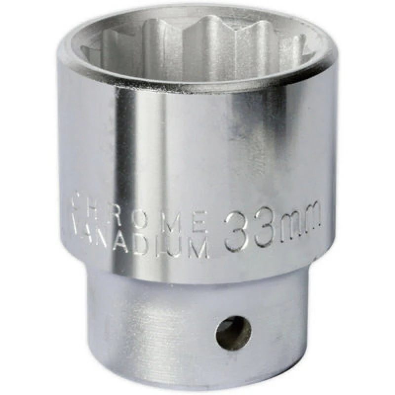 Image of Loops 33mm Forged Steel Drive Socket - 3/4" Square Drive - Chrome Vanadium Socket Metallics