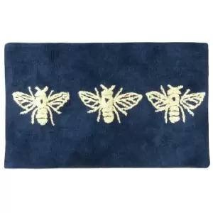 Image of Bee Deco Bath Mat Navy