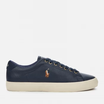 Image of Polo Ralph Lauren Mens Longwood Perforated Leather Low Top Trainers - Newport Navy - UK 7