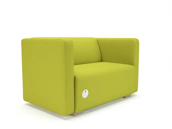 Image of Dynamic Office Solutions Carmel 130cm Wide Sofa in Warwick Dolly Fabric with Socket NSS05096