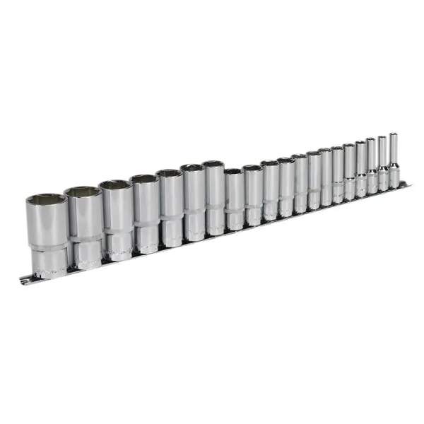Image of Sealey AK2698 Socket Set 20pc 3/8 & 1/2Sq Drive 6pt Deep WallDrive® Metric