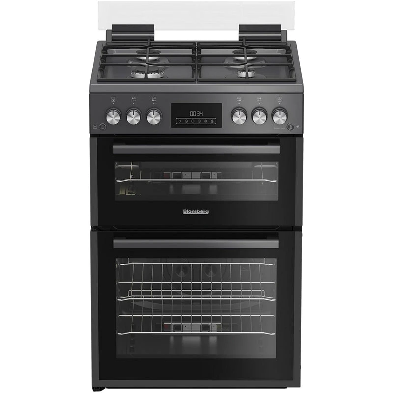 Image of Blomberg GGRN655N 60cm Freestanding Double Oven Gas Cooker Anthracite