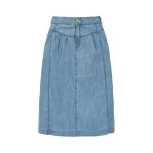 Image of Yumi Blue Chambray Skirt - Blue