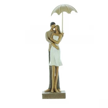 Image of Rainy Day Collection Resin Figurine - Couple Embracing