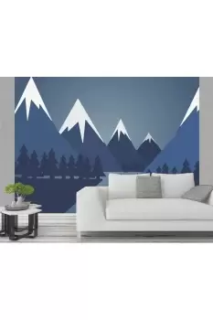 Image of Snowy Mountains Wall Mural