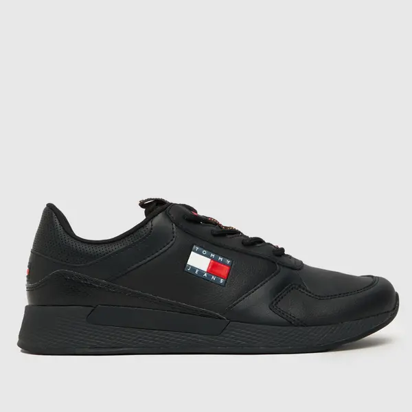 Image of Tommy Jeans essential badge flexi runner trainers in black