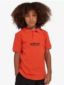 Image of Barbour International Boys Formular Polo - Orange, Size 8-9 Years
