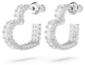 Image of Swarovski 5653170 Matrix Heart Hoop Earrings Rhodium Jewellery