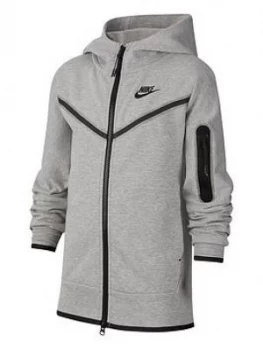 Image of Nike Older Boys Tech Fleece Full Zip Hoodie - Grey Black