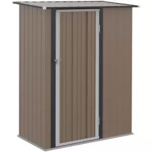 Image of Outsunny - Outdoor Storage Shed Steel Garden Shed with Lockable Door Brown - Brown