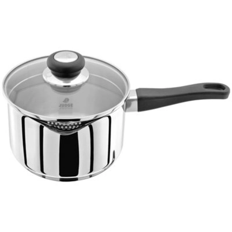 Image of Judge Vista Draining Saucepan With Pouring Lip 18Cm / 2.1L - Silver