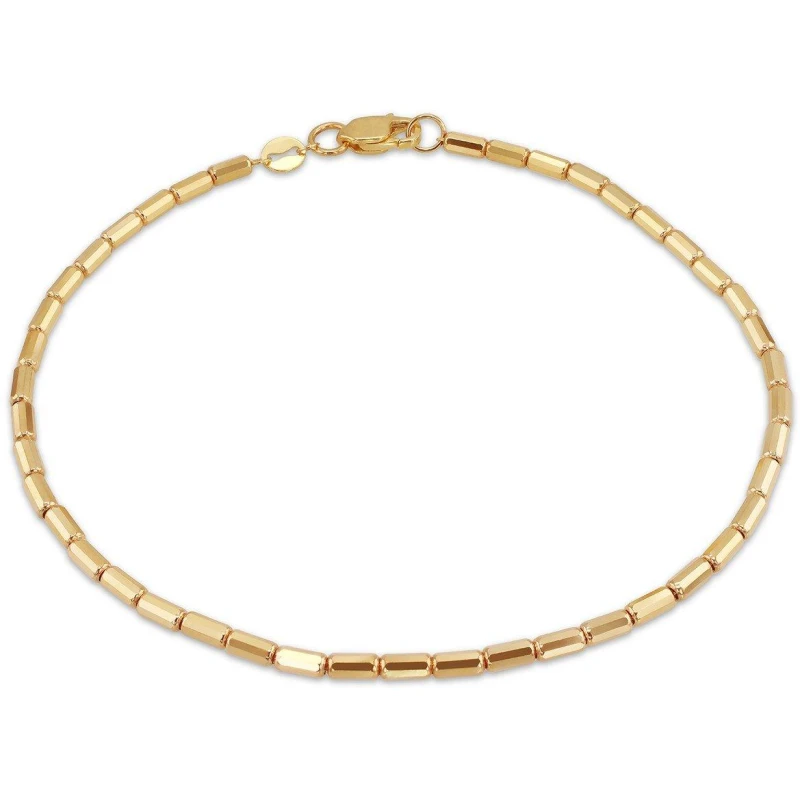 Image of Be You 9ct Gold Mini Diamond Cut Bars Bracelet Yellow Gold female 7.5in