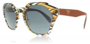 Image of Prada PR04TS Sunglasses Sheaves Grey Orange VAN9K1 55mm