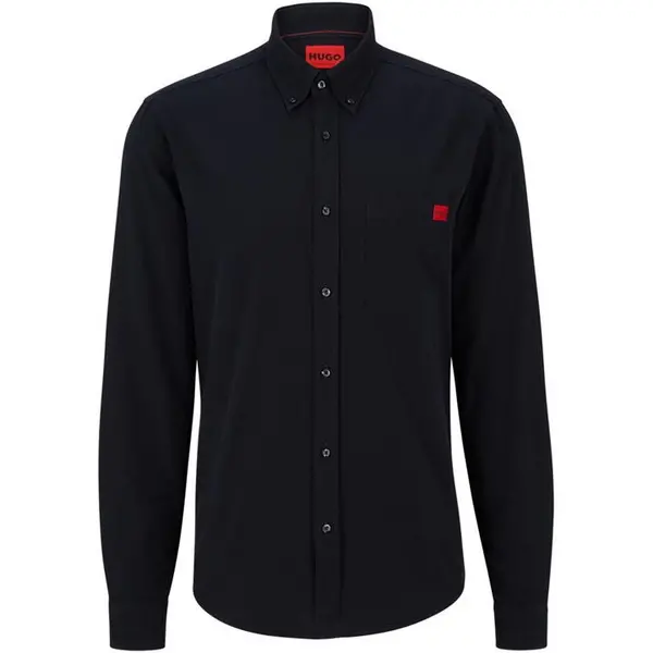 Image of Hugo Boss Evito Block Colour Shirt - Black L