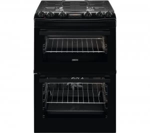 Image of Zanussi ZCK66350BA Double Oven Duel Fuel Cooker