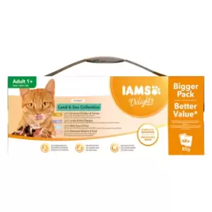 Image of Iams Delights Adult Land and Sea Cat Food 48 x 85g