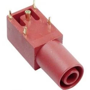 Image of Safety jack socket Socket horizontal mount Red Staeubli
