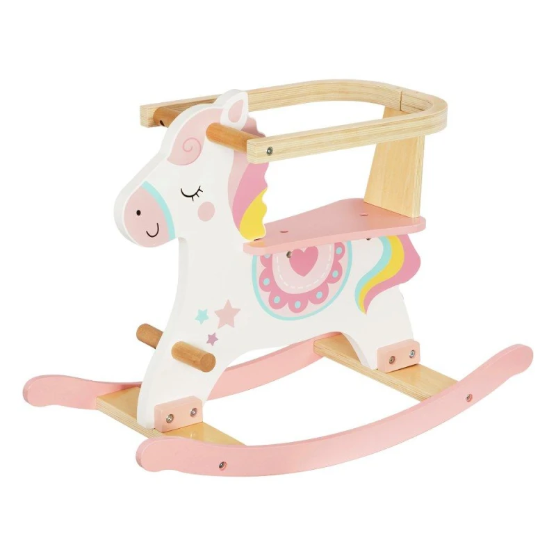 Image of Tooky Toy Wooden Rocking Horse - Pink Pink unisex One Size