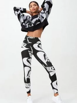 Image of Nike Nsw Icon Clash Printed Legging - Black/White