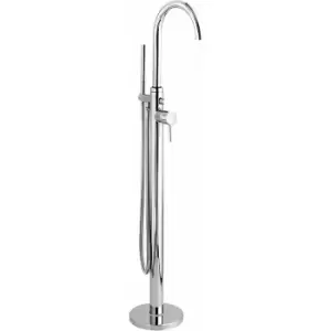 Image of Hudson Reed Tec Single Lever Thermostatic Mono Bath Shower Mixer Tap Freestanding - Chrome