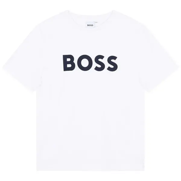 Image of Boss Boss Large Logo T-Shirt Juniors - White 7 - 8 Years