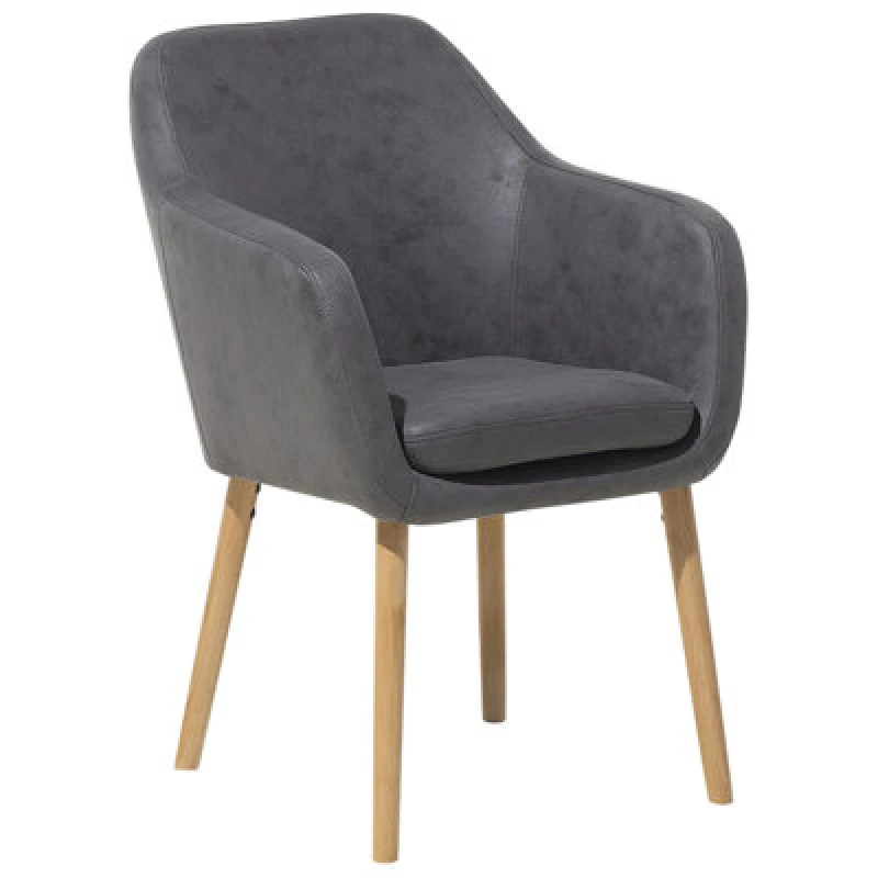 Image of Beliani Dining Chair Yorkville Faux Leather Grey